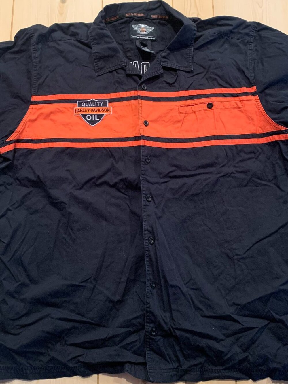 Harley-Davidson Motorcycles Biker Grunge Punk Quality Oil Button-Down Shirt 4XL